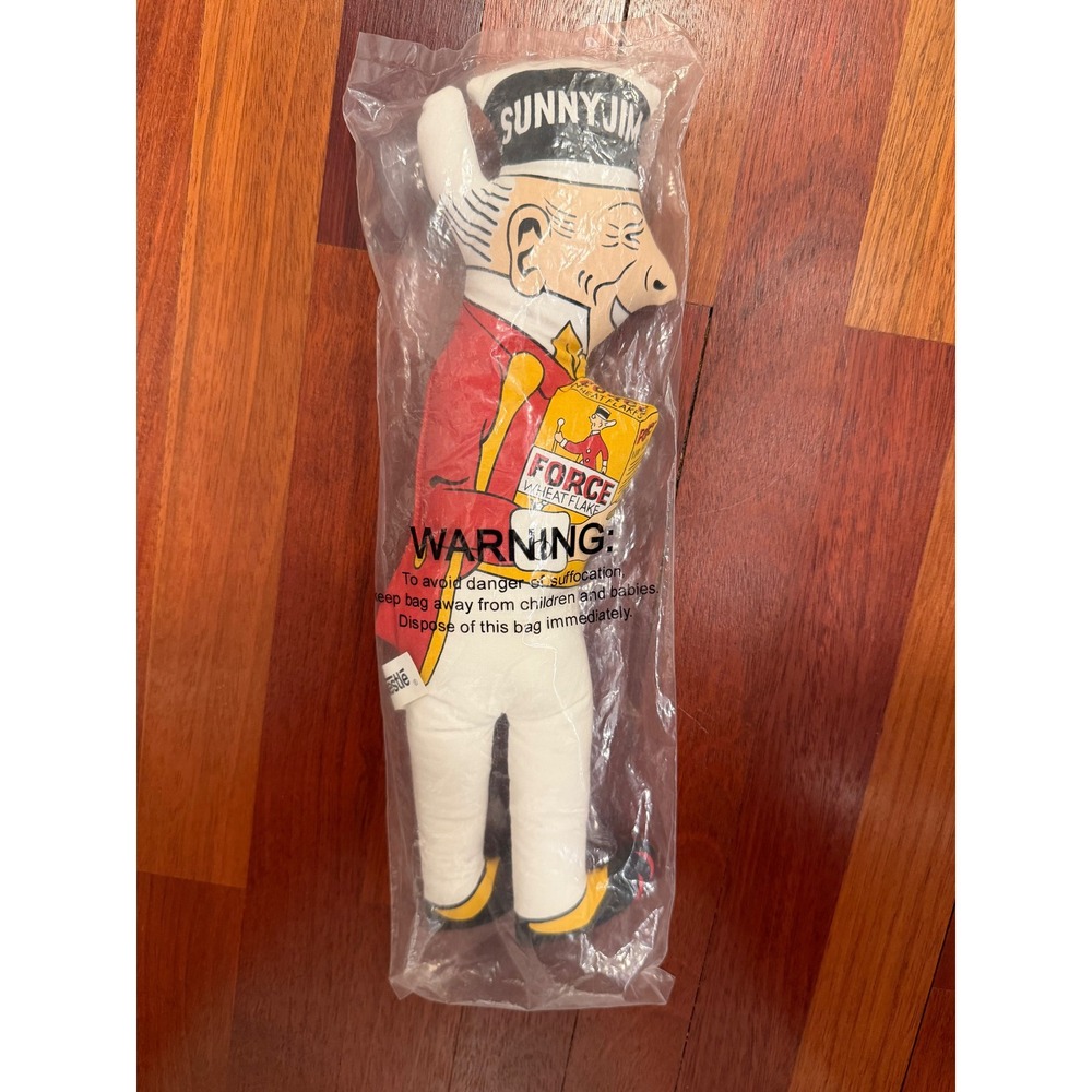 Nestle Force Wheat Flakes Sunny Jim Plush Doll Multi NWT Vintage Cereal Toy